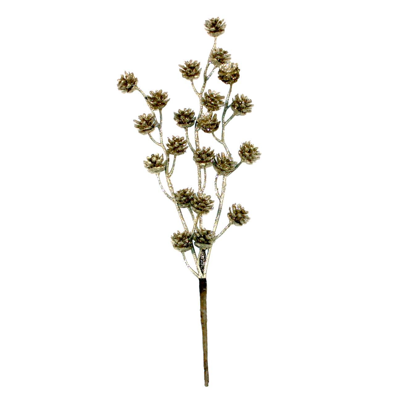 12" Christmas Glitter Plastic Pine Cones Branch Picks, 6ct.